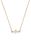 Gold North Star Diamond Station Necklace
