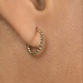 Solid 9ct Gold Beaded Hoops