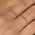 Solid Gold Diamond Beaded Ring