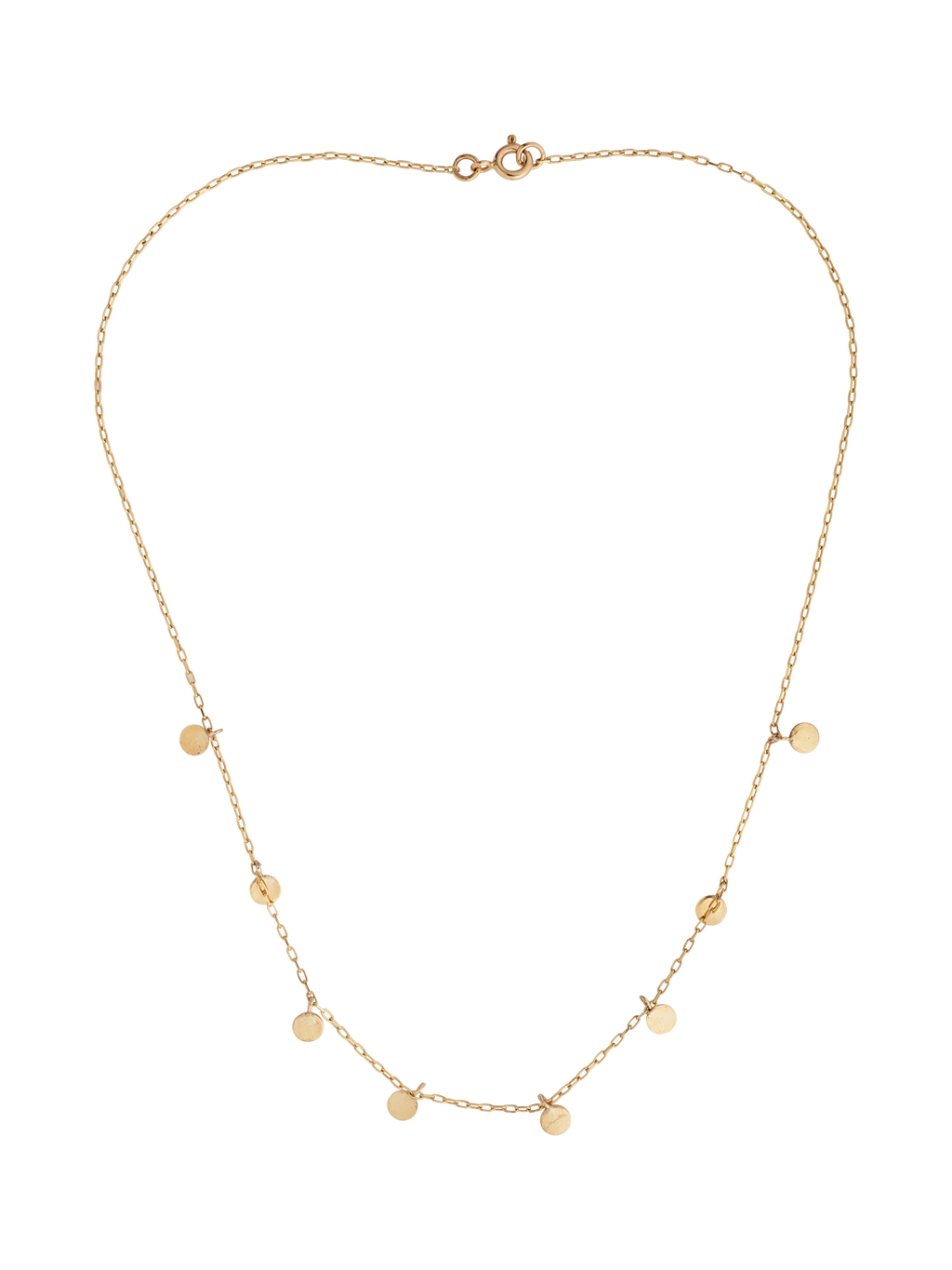 Lavey London Solid 9ct Gold Drop Charm Choker Necklace on a White Background