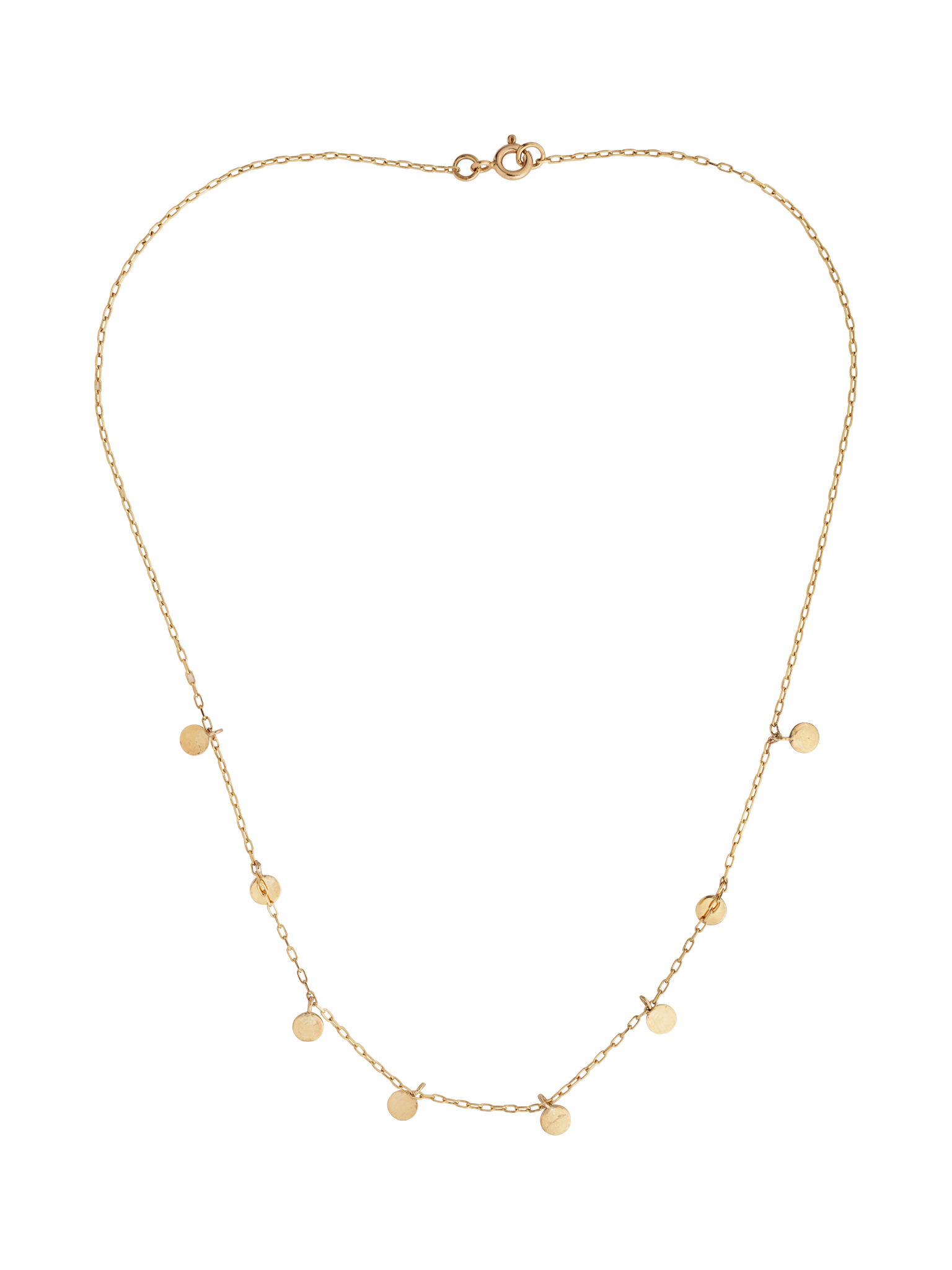 Lavey London Solid 9ct Gold Drop Charm Choker Necklace on a White Background