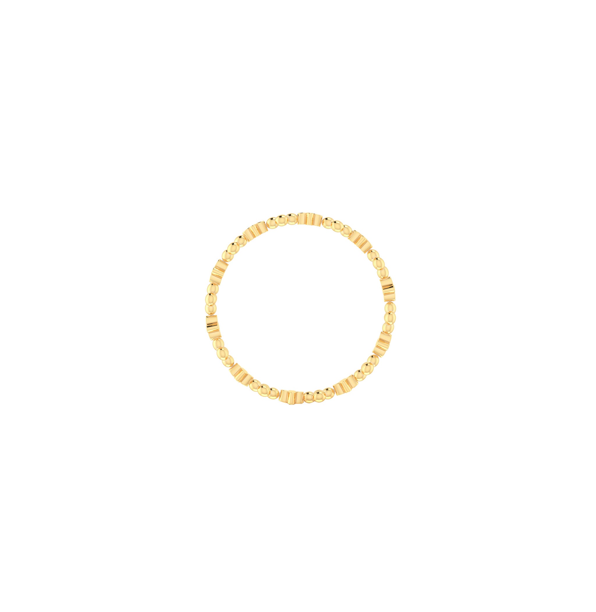 Solid 9ct Gold Beaded Clover Stack Ring