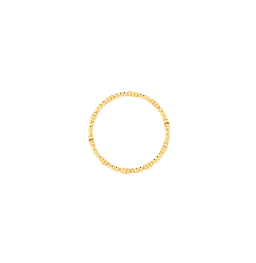 Solid 9ct Gold Beaded Clover Stack Ring