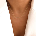 Gold Diamond Flush Set Bar Necklace