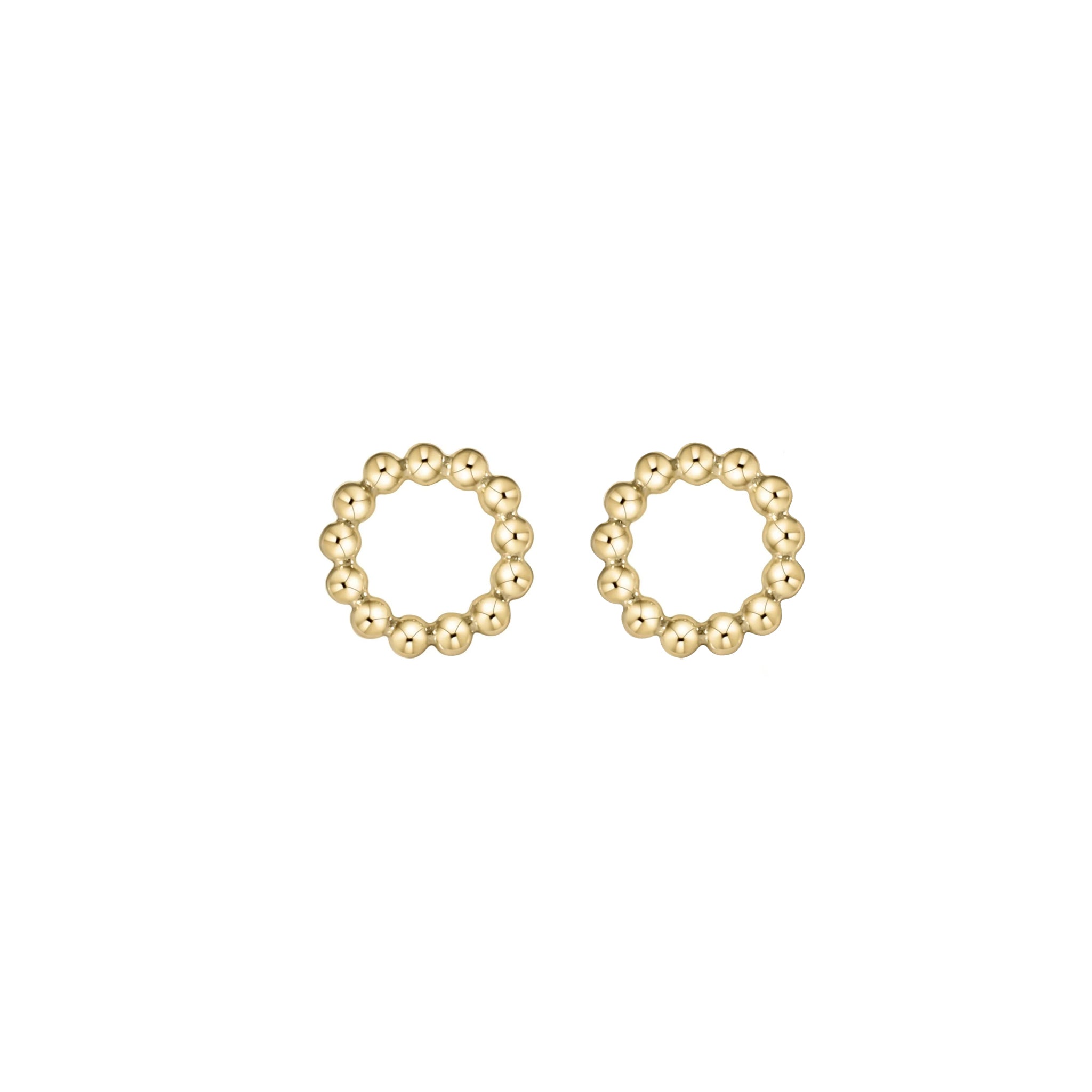 Solid 9ct Gold Beaded Halo Stud
