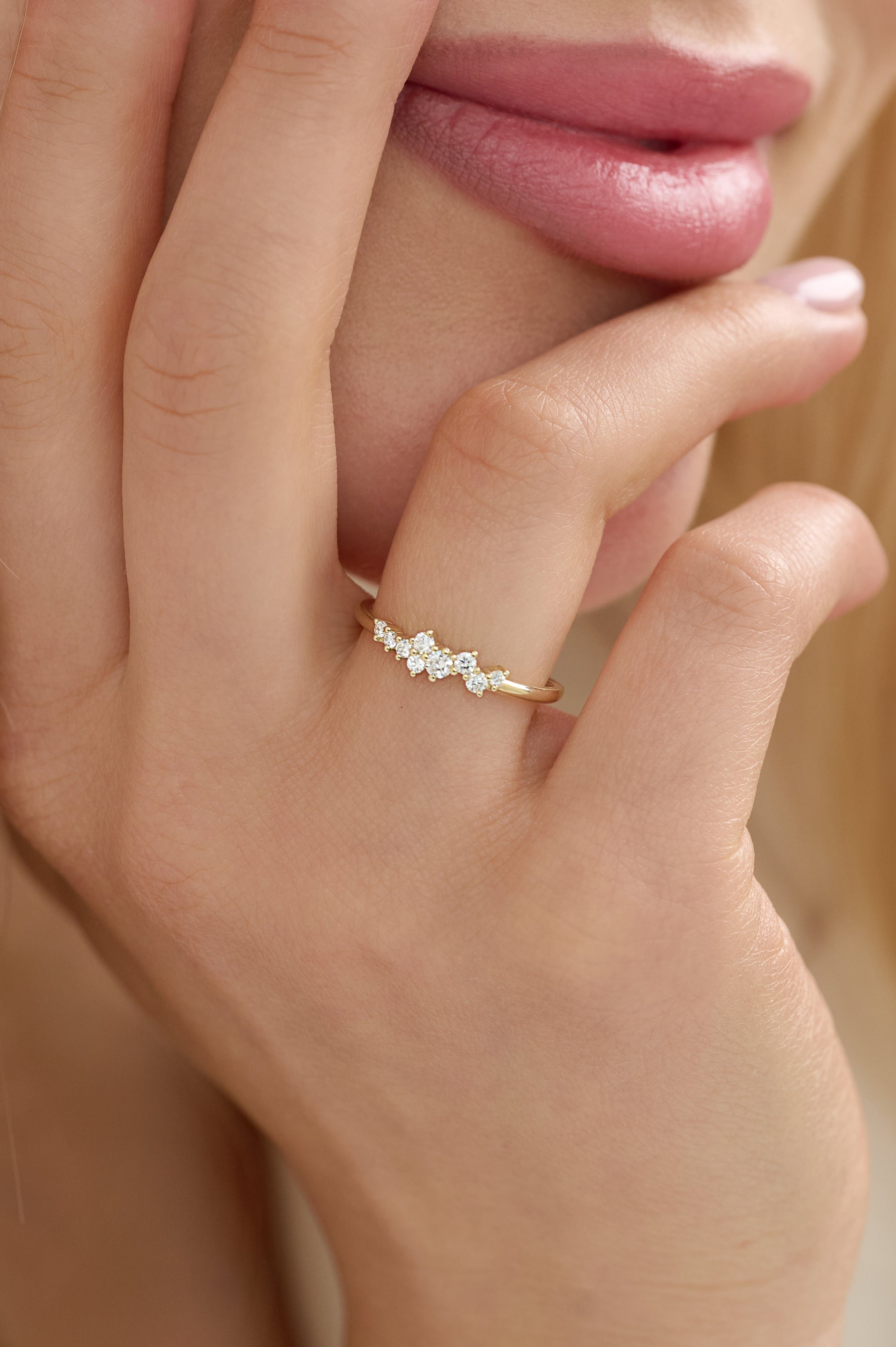 Arlia Band Scattered Asymetrical Lab-Grown Diamond Band