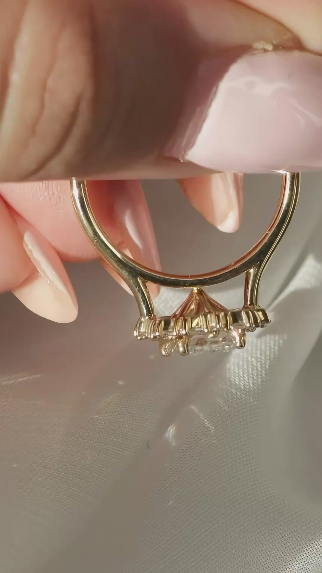 Rose Emerald Cut 1.55ct Diamond Engagement Ring