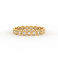 Solid Gold Bezel Set Diamond Beaded Eternity Band