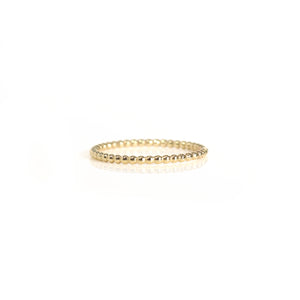 Solid 9ct Yellow Gold Beaded Stacking Ring by Lavey London