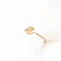 Lavey London's Solid 9ct Gold Personalised Disc Ring Styled Wrapped Around Light Airy White Fabric