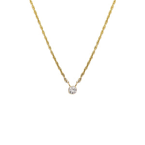 Lavey London's Solid 9ct Gold Bezel Set Solitaire Diamond Pendant Necklace displayed on a white background