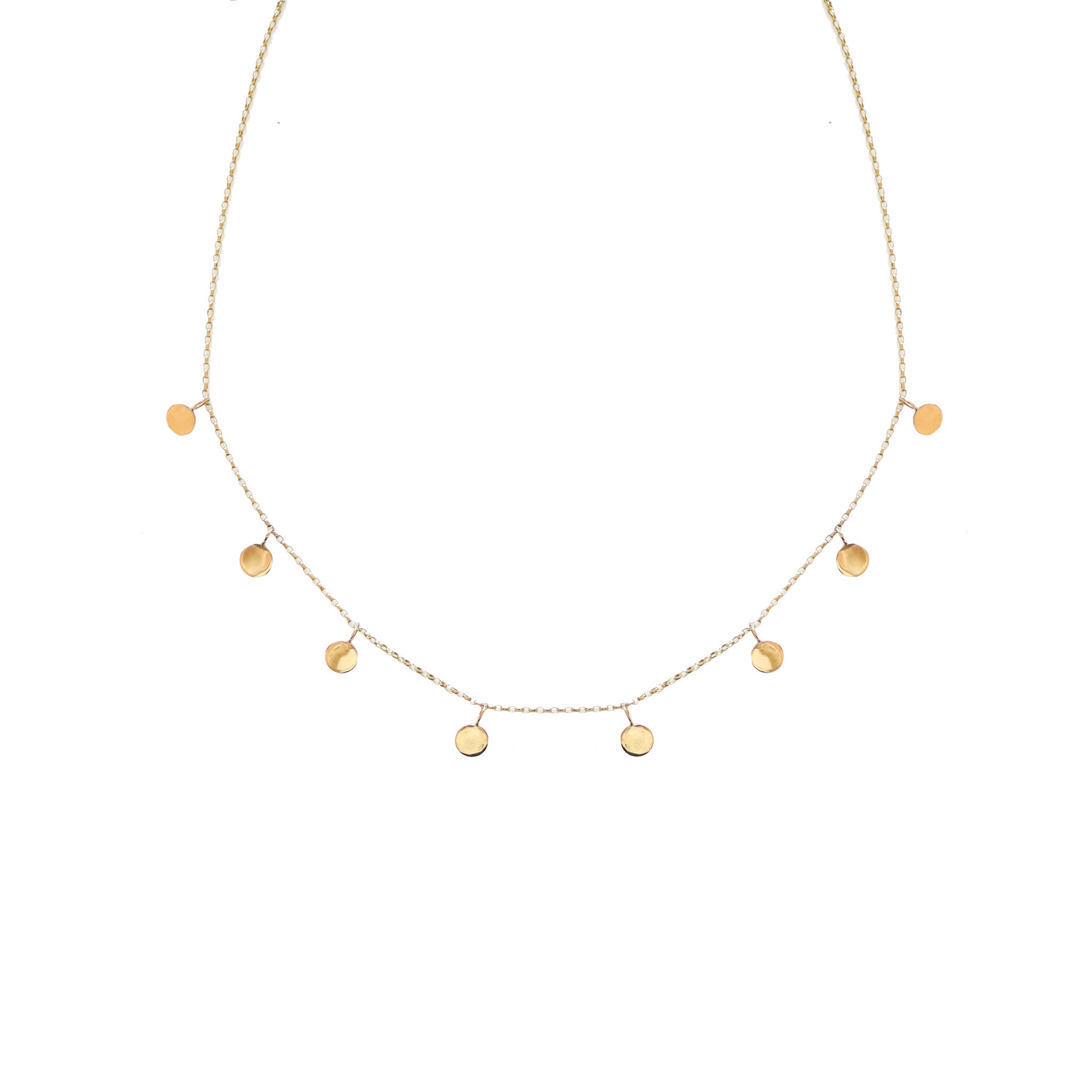 9ct Gold Mini Disc Choker Necklace - Lavey London Jewellery