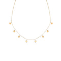 Solid Gold Mini Disc Drop Choker Necklace Handmade By Lavey London