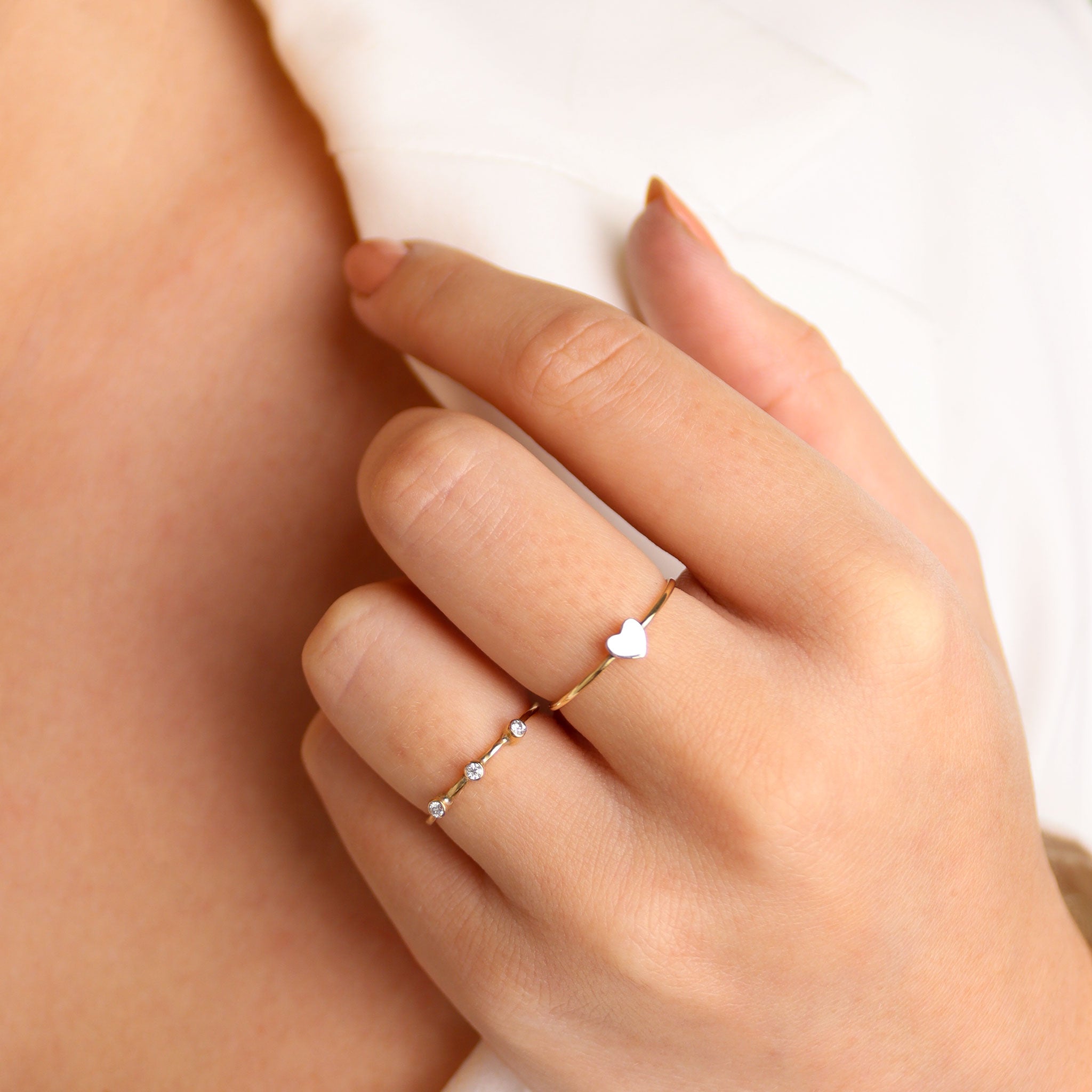 Solid Gold Mini Love Heart Ring
