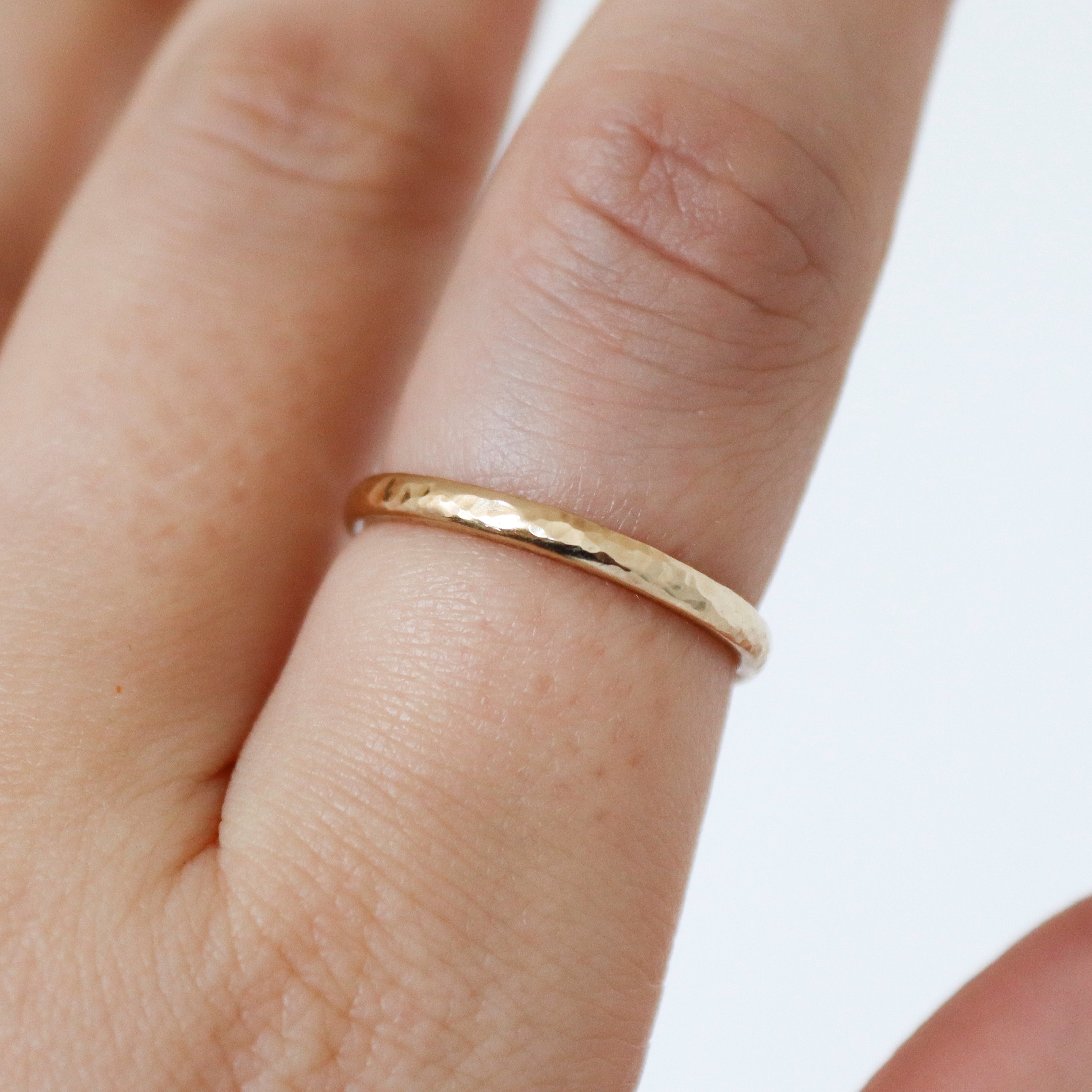 Textured Solid 9ct Gold Wedding Ring - Lavey London