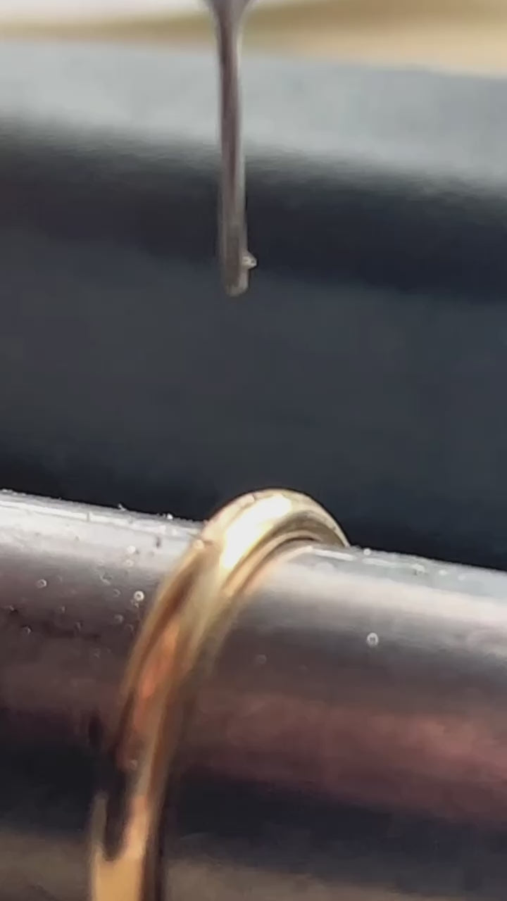 Behind the scenes video showing ten one second videos of Lavey London's Solid Gold Diamond Flush Set Wedding Band during making stages